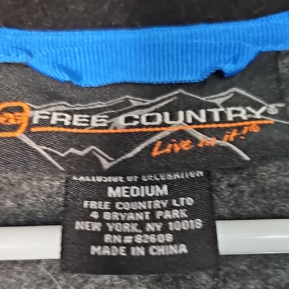 Men's Dark Gray Zip-Up Jacket with Blue Accents - Picture 6 of 6